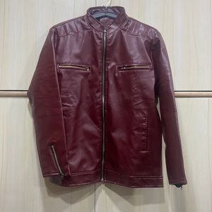 Mens biker leather jacket
